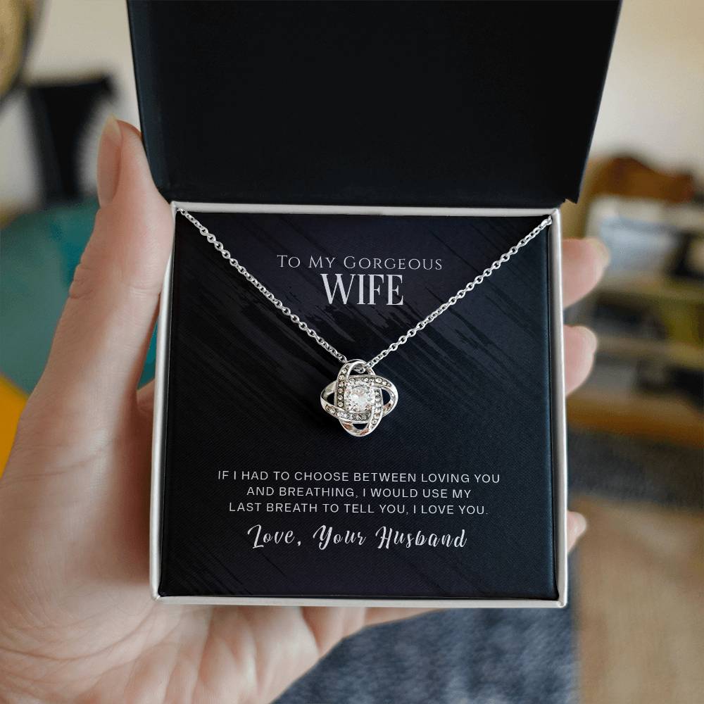 To My Wife, I Love You Love Knot Necklace