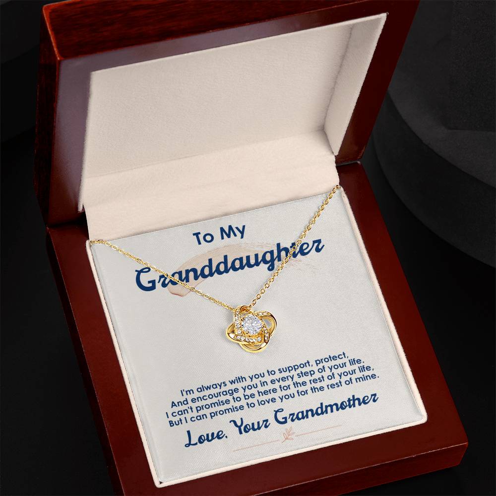 To My Granddaughter, I Love You For The Rest Of My Life Love Knot Necklace
