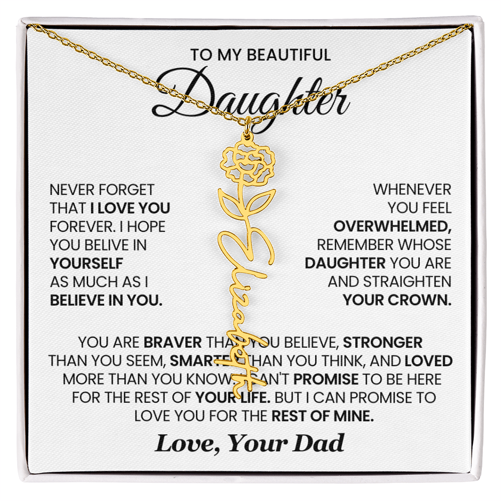 My Beautiful Daughter Never Forget That I Love You Forever