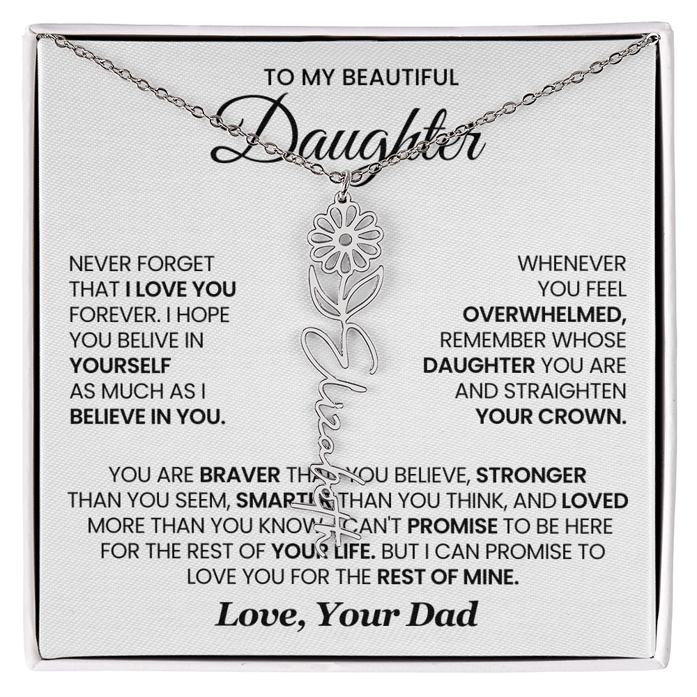My Beautiful Daughter Never Forget That I Love You Forever