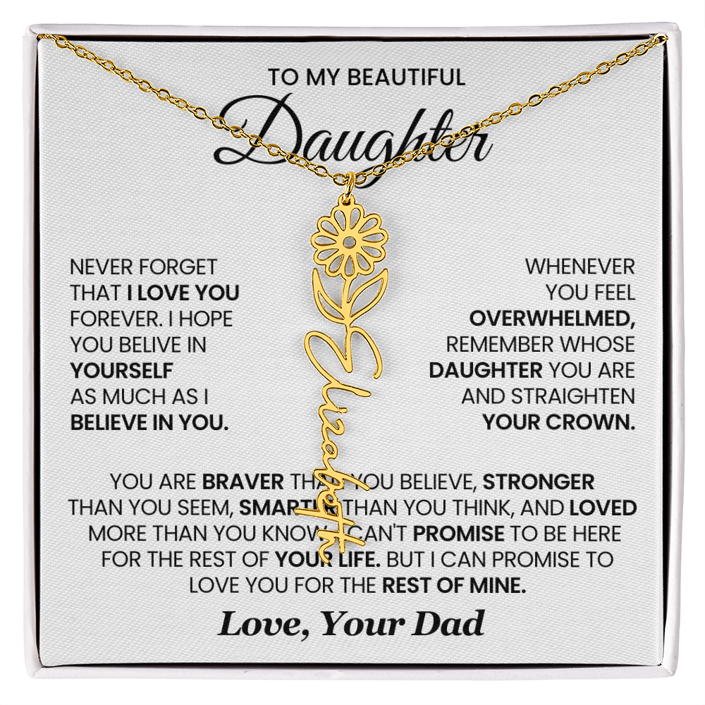 My Beautiful Daughter Never Forget That I Love You Forever