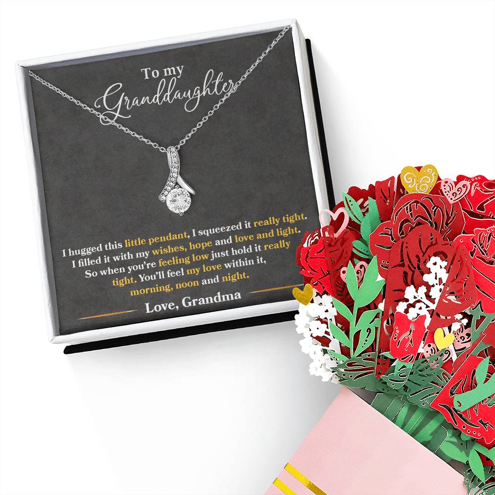 To My Granddaughter, You_ll Feel My Love Within This Aluring Beauty Necklace and Sweet Devotion Bouquet