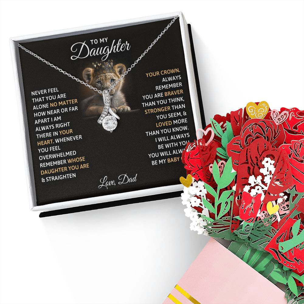 To My Daughter, You Will Always Be My Baby Girls Aluring Beauty Necklace and Sweet Devotion Bouquet