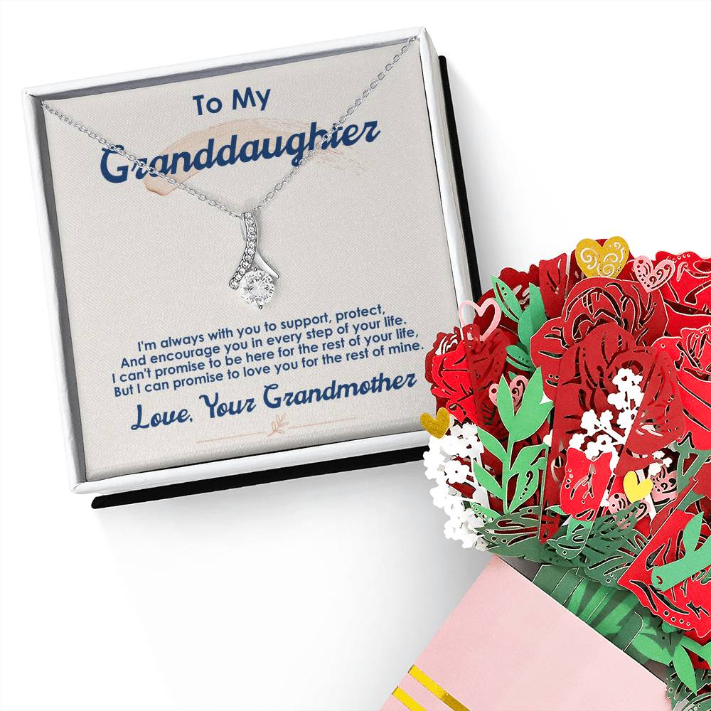 To My Granddaughter, I Love You For The Rest Of My Life Aluring Beauty Necklace and Sweet Devotion Bouquet