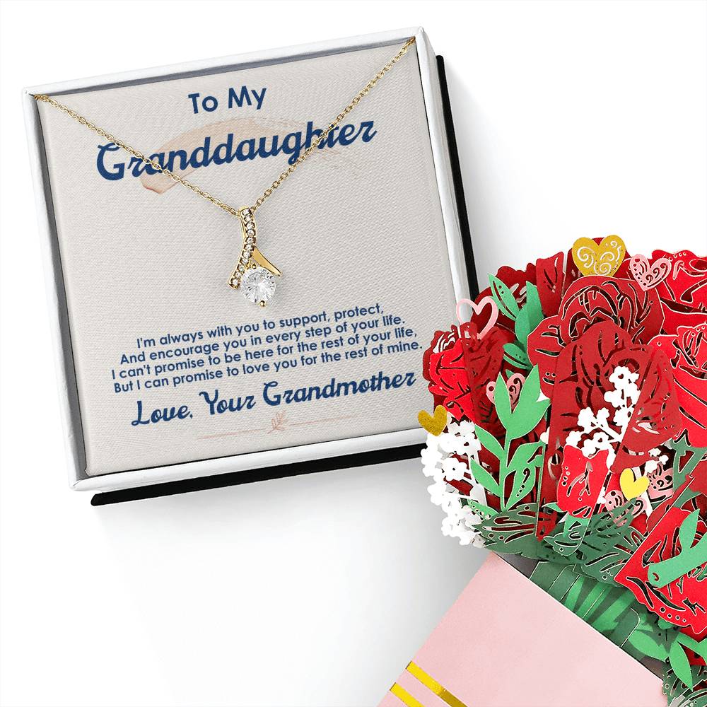 To My Granddaughter, I Love You For The Rest Of My Life Aluring Beauty Necklace and Sweet Devotion Bouquet