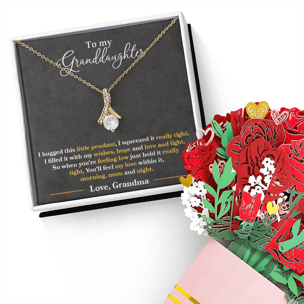 To My Granddaughter, You_ll Feel My Love Within This Aluring Beauty Necklace and Sweet Devotion Bouquet