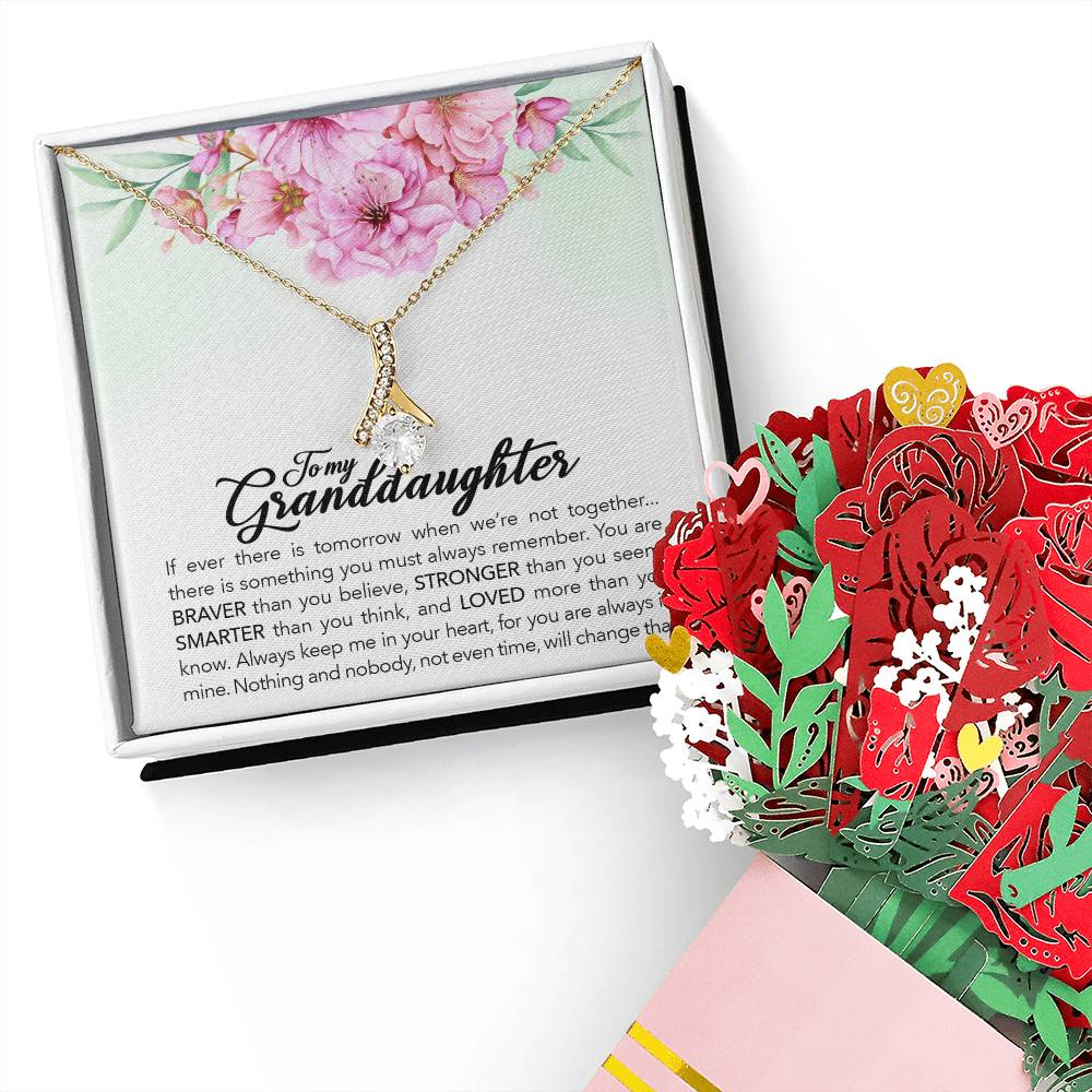 To My Granddaughter, Always Keep Me In Your Heart, Aluring Beauty Necklace and Sweet Devotion Bouquet