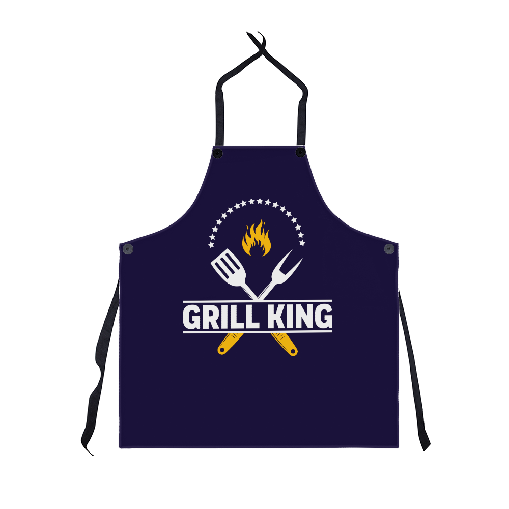 Grill King Apron | Personalized Cooking Gear for BBQ Lovers, Gift for Father's Day, Cookouts, and Kitchen Fun