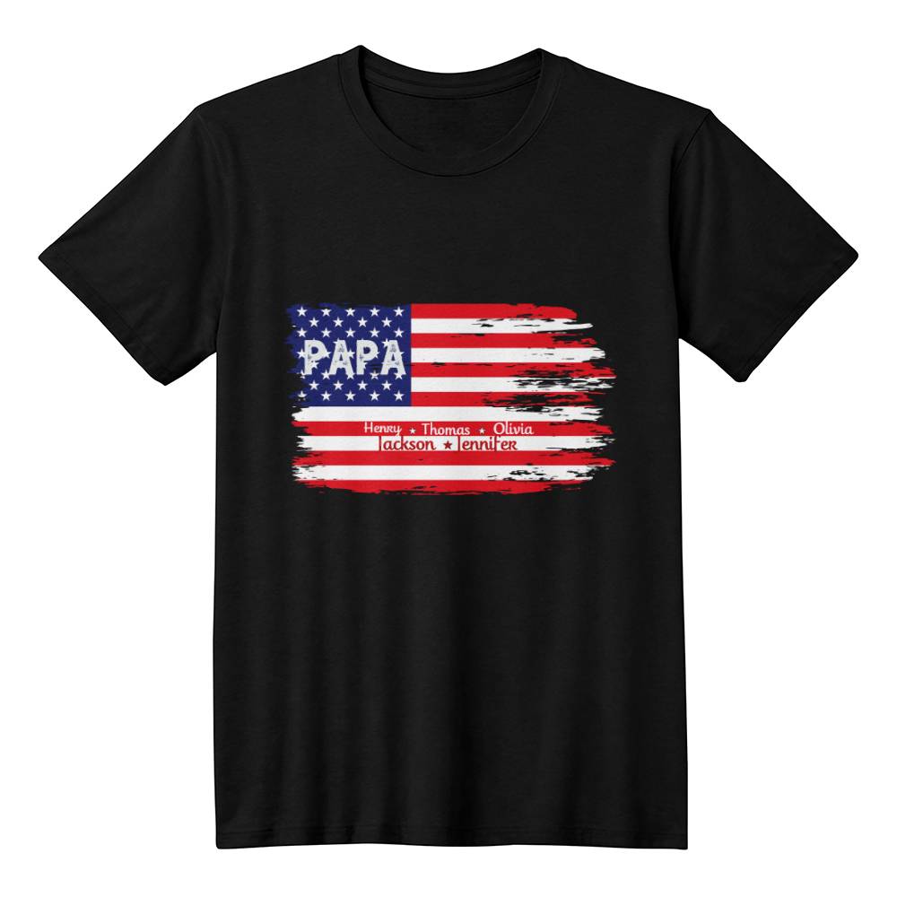 Patriotic Papa T-Shirt, Unisex Gift for Father's Day, Casual Wear, Independence Day Apparel, Comfortable Tee