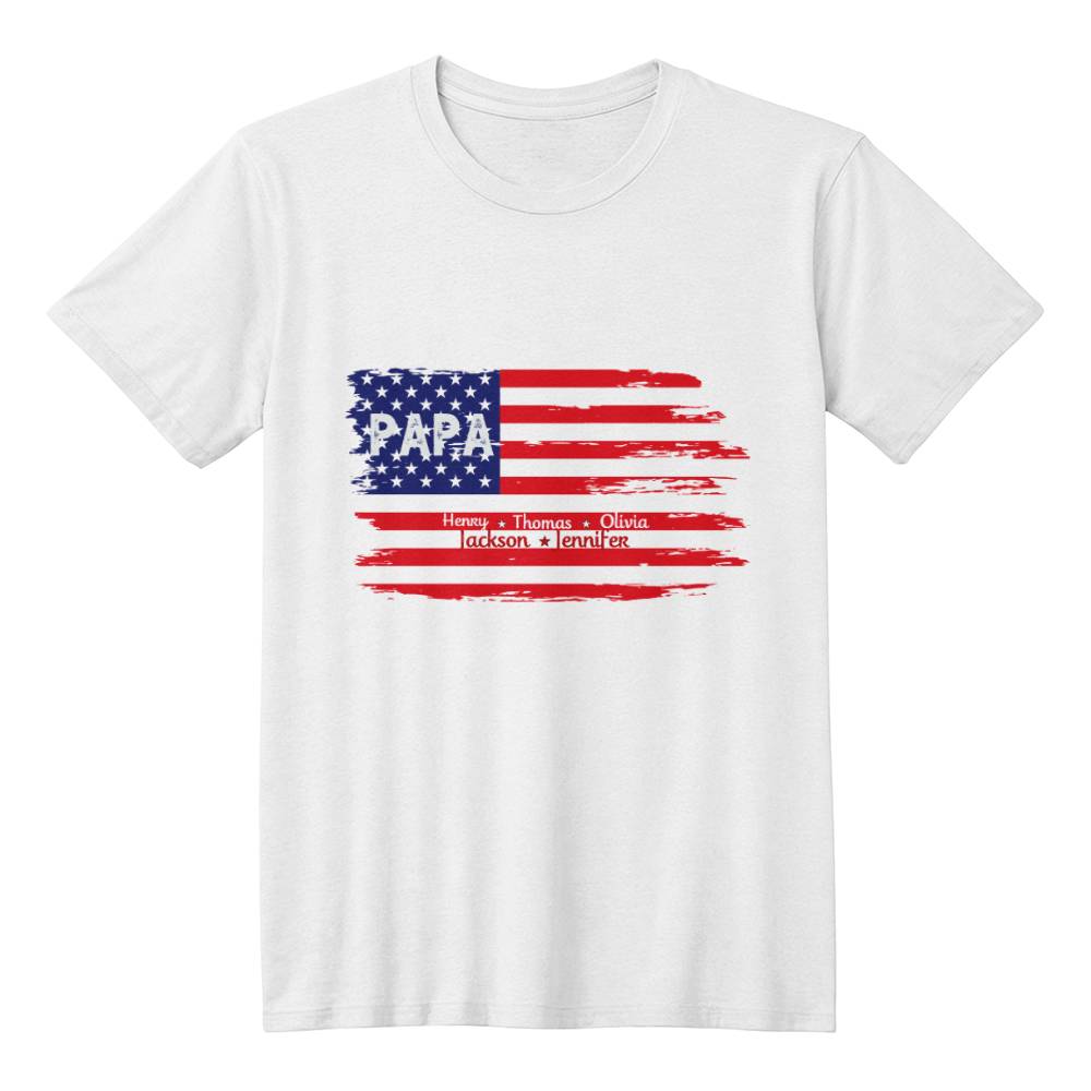 Patriotic Papa T-Shirt, Unisex Gift for Father's Day, Casual Wear, Independence Day Apparel, Comfortable Tee