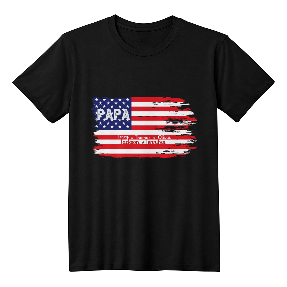 Patriotic Papa T-Shirt, Unisex Gift for Father's Day, Casual Wear, Independence Day Apparel, Comfortable Tee