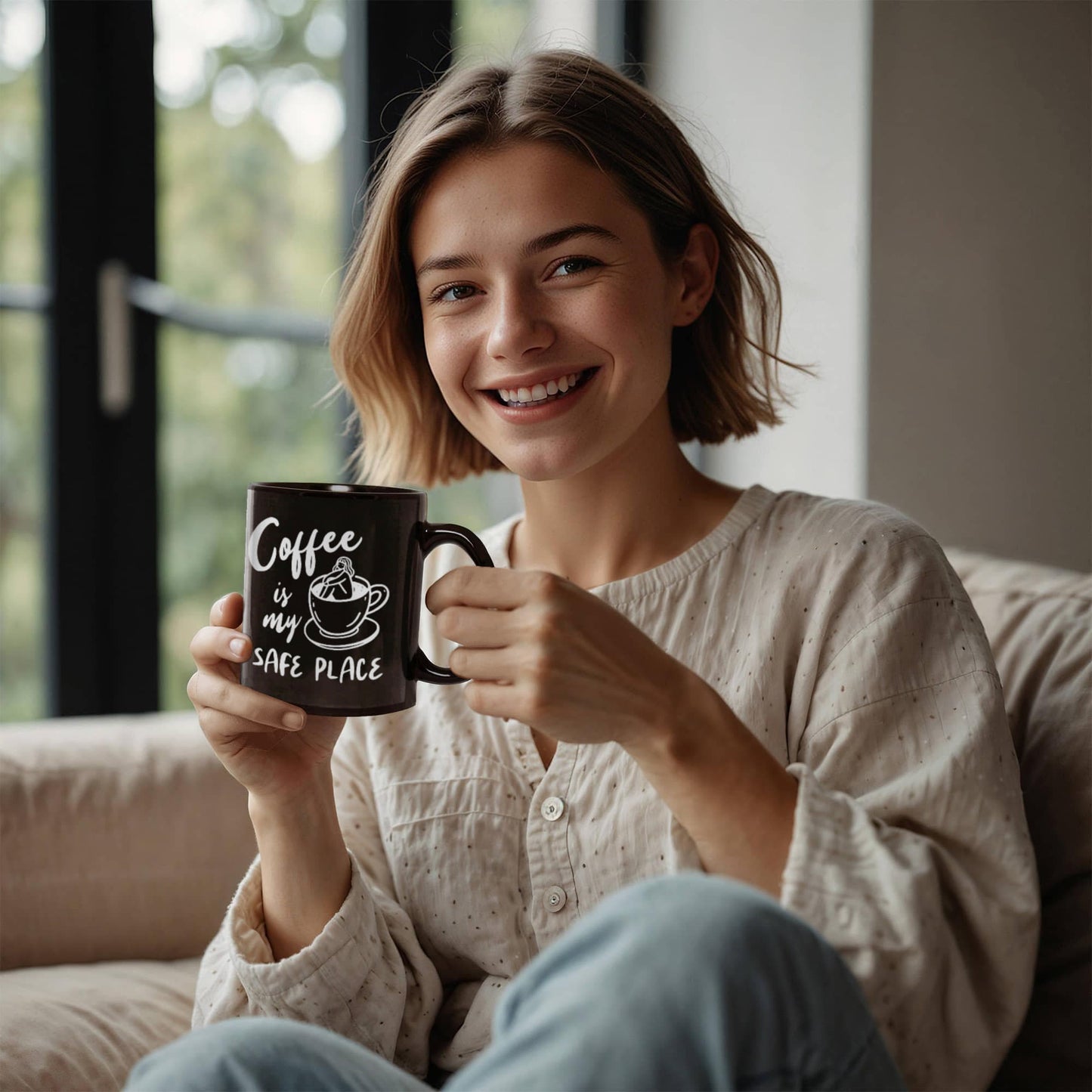 Coffee Is My Safe Place - Funny Coffee Mug