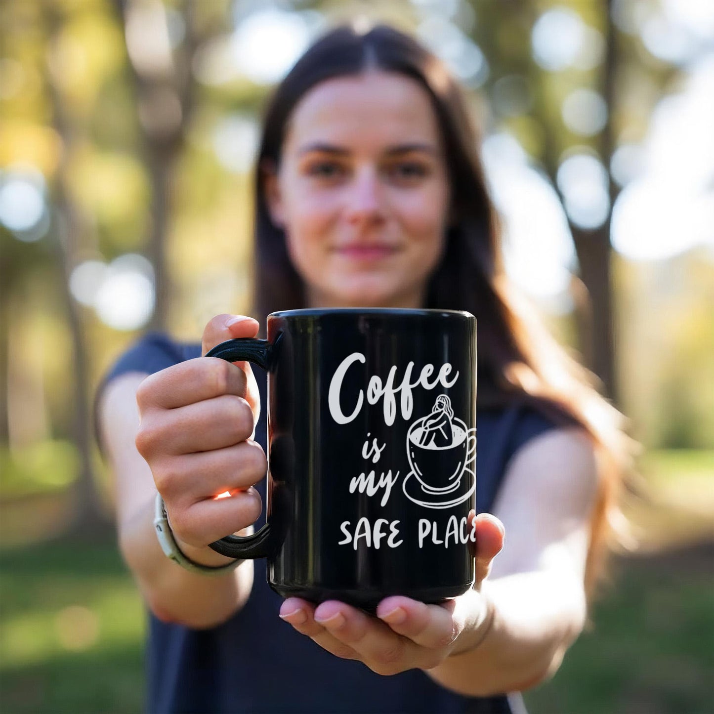 Coffee Is My Safe Place - Funny Coffee Mug