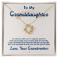 To My Granddaughter, I Love You For The Rest Of My Life Love Knot Necklace
