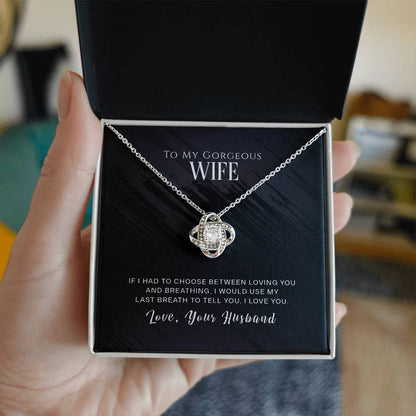 To My Wife, I Love You Love Knot Necklace