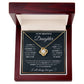 To My Daughter, I Will Always Carry You In My Heart Love Knot Necklace
