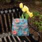 Turquoise Elegance: Dragonfly and Flowers Tote Bag
