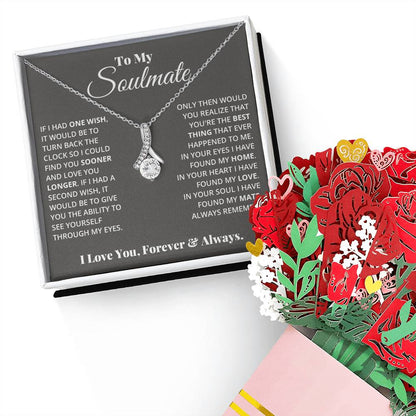 To My Soulmate, In Your Heart I Found My Love Aluring Beauty Necklace and  Sweet Devotion Bouquet
