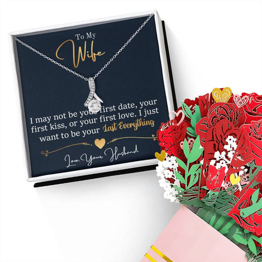 To My Wife, I Want To Be Your Everything Aluring Beauty Necklace and  Sweet Devotion Bouquet