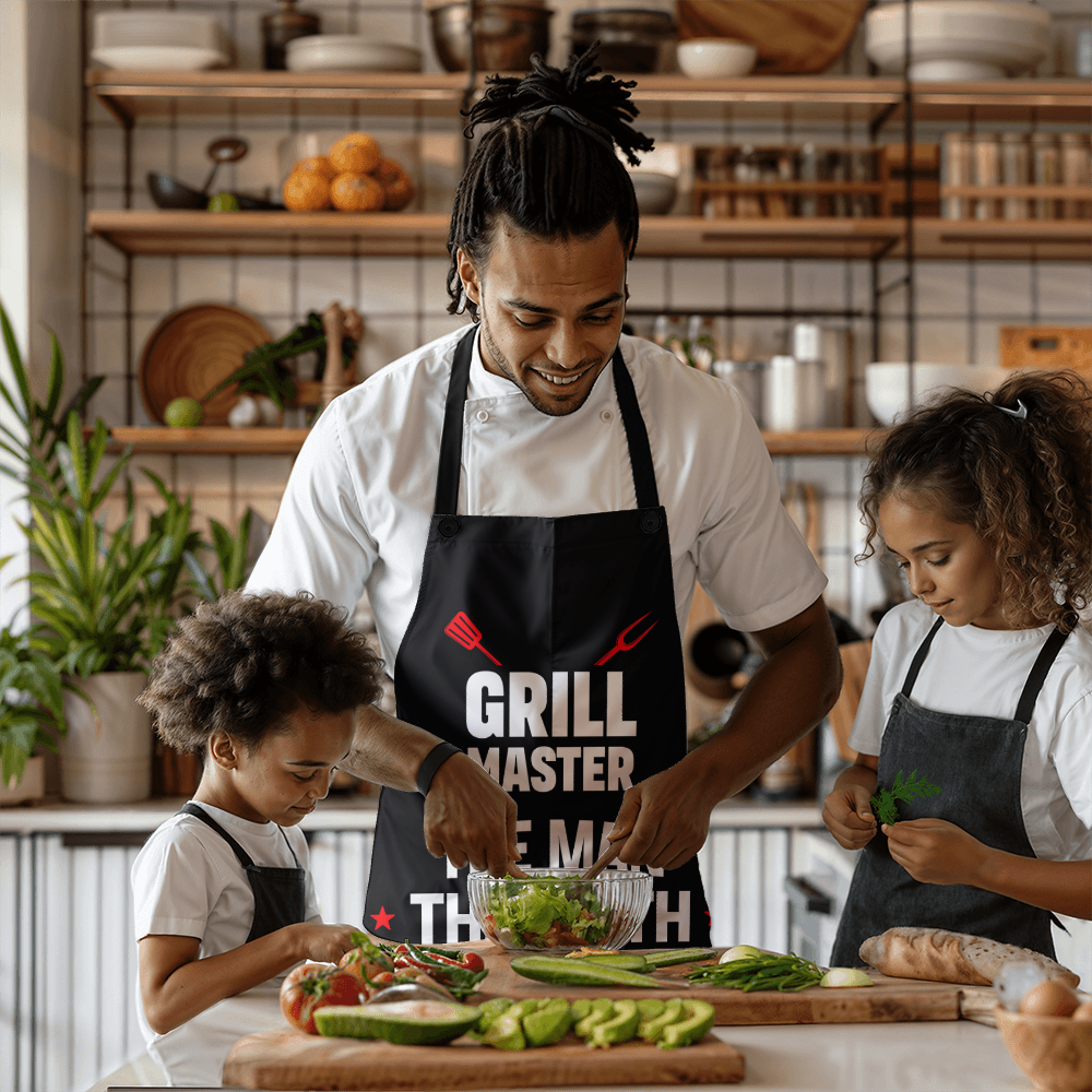 Grill Master Apron for BBQ Lovers, Personalized Kitchen Gift, Cooking Accessory, Father's Day Essential, Gift Idea for Men Fathers Day Apron Gift For Dad