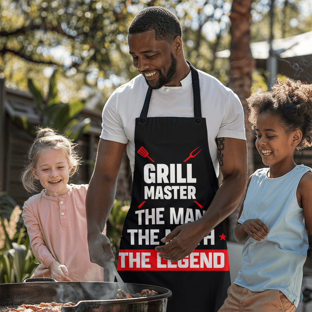 Grill Master Apron for BBQ Lovers, Personalized Kitchen Gift, Cooking Accessory, Father's Day Essential, Gift Idea for Men Fathers Day Apron Gift For Dad