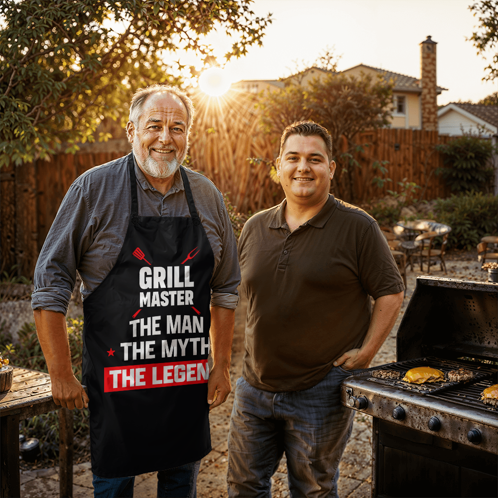 Grill Master Apron for BBQ Lovers, Personalized Kitchen Gift, Cooking Accessory, Father's Day Essential, Gift Idea for Men Fathers Day Apron Gift For Dad