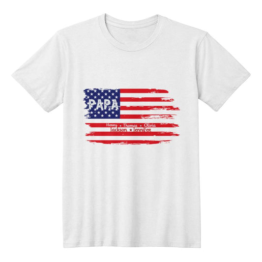 Patriotic Papa T-Shirt, Unisex Gift for Father's Day, Casual Wear, Independence Day Apparel, Comfortable Tee