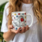 Cute Elephant Family Mug - Heart & Star Design, Gift for Mom & Dad, Personalized Gift, Cozy Home, Birthday, Love Fathers Day Gift 11 and 15 OZ