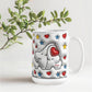 Cute Elephant Family Mug - Heart & Star Design, Gift for Mom & Dad, Personalized Gift, Cozy Home, Birthday, Love Fathers Day Gift 11 and 15 OZ