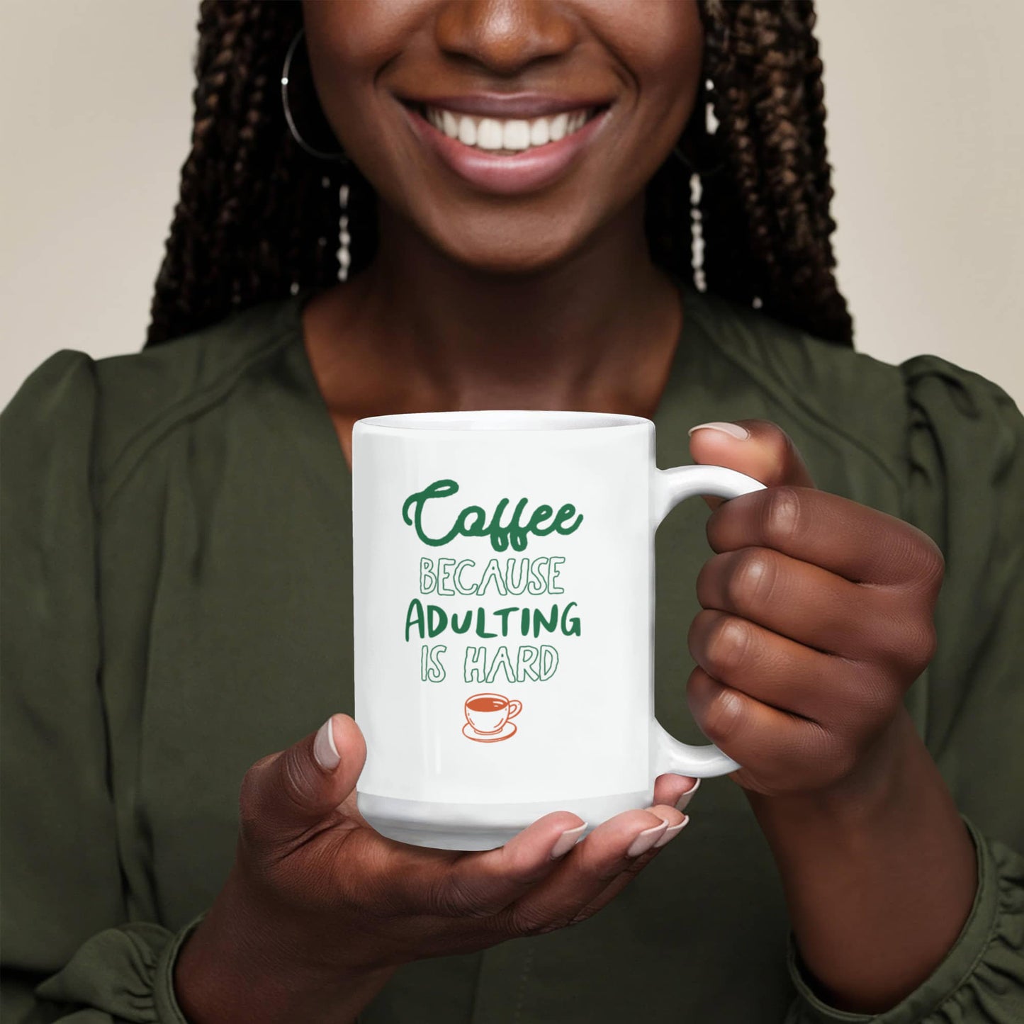 Coffee Because Adulting Is Hard - Funny Mug
