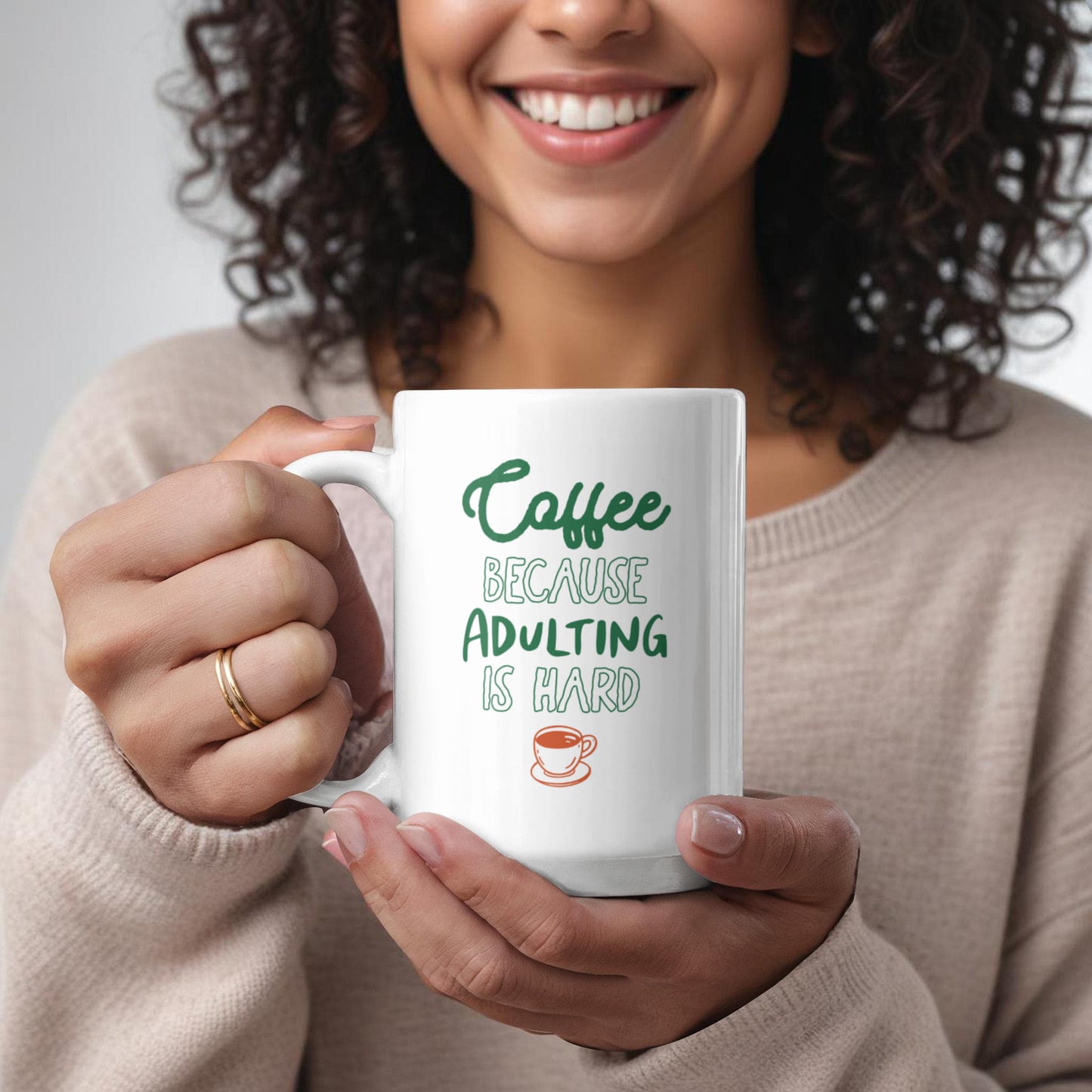 Coffee Because Adulting Is Hard - Funny Mug